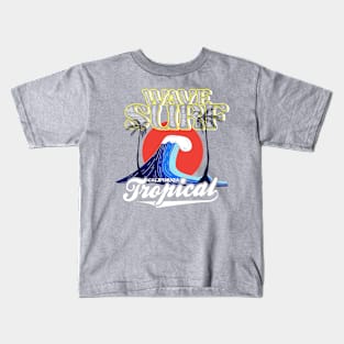 Wave Surf tropical California Summer beach Kids T-Shirt